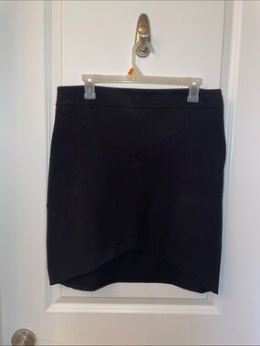 Express Dark Gray Asymmetrical Bandage Mini Skirt